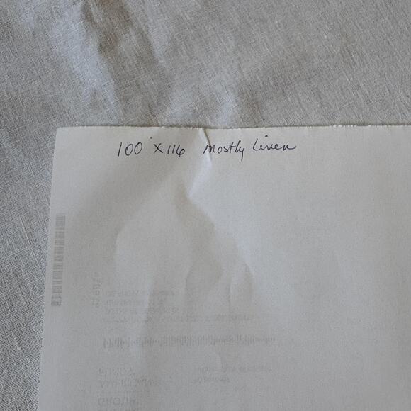 Linen Blend Hemstitch Tablecloth Rectangular 100x116 White Large Long - Picture 4 of 5